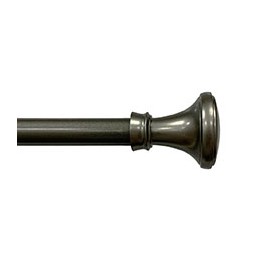 SET DE CORTINERO AJUSTABLE SIMPLE ESTILO FLUTA DE 120 A 210 CM GRIS ESTAÑO