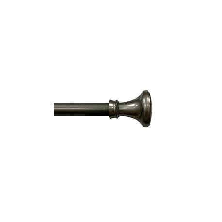 SET DE CORTINERO AJUSTABLE SIMPLE ESTILO FLUTA DE 120 A 210 CM GRIS ESTAÑO
