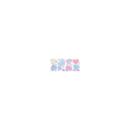 STICKERS CORAZONES MULTICOLORES ROOM MATES