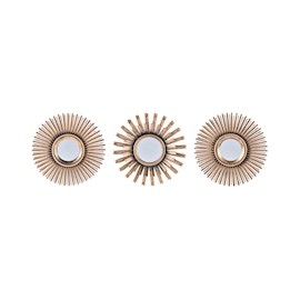 SET 3 FIGURAS DECO SOLES 25X25 CM DORADO
