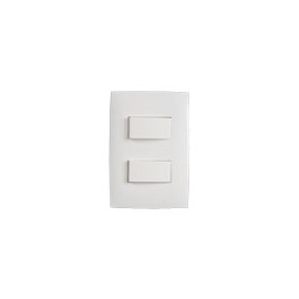 PLACA Y 2 INTERRUPTORES SENCILLOS BLANCO
