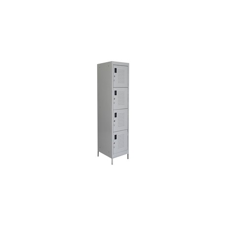 LOCKER DE ACERO C/PATAS LFP44. 4 PUERTAS C/CHAPA Y PORTACANDADO