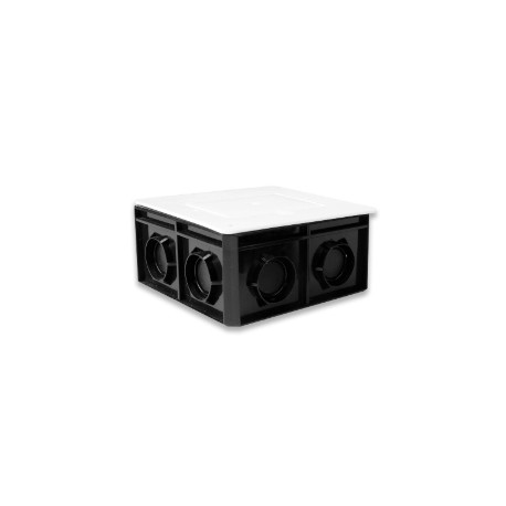 CAJA CON TAPA 3/4 PULGADAS NEGRA POLIFLEX