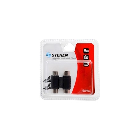 ADAPTADOR DE 2 JACKS A 2 JACKS NEGRO