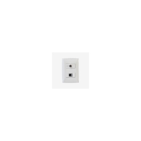 PLACA MODULO COAXIAL Y TOMA DE TELEFONO BLANCO
