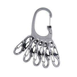 LLAVERO CON MOSQUETONES DE 8.25 X 3.4 X 1.5 CM PLATA
