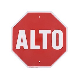 LETRERO ALTO ROJO 45.8 X 45.8 CM