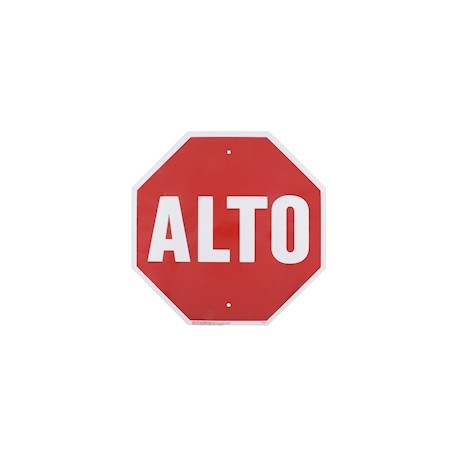 LETRERO ALTO ROJO 45.8 X 45.8 CM