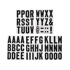 LETRAS Y SÍMBOLOS AUTOADHESIVOS NEGRO 7.6 CM 65 PIEZAS