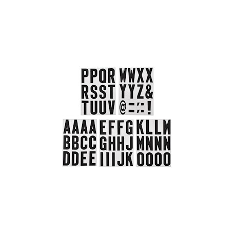 LETRAS Y SÍMBOLOS AUTOADHESIVOS NEGRO 7.6 CM 65 PIEZAS