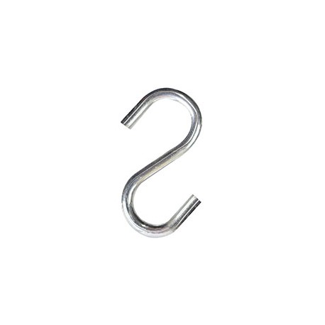 GANCHO "S" DE METAL PLATA