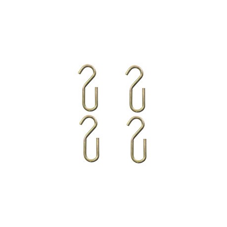GANCHOS "S" DE METAL BRONCE 4 PIEZAS