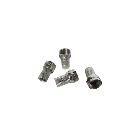 CONECTORES PARA CABLE COAXIAL PLATA 4 PIEZAS