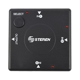 SELECTOR MANUAL HDMI DE 3 ENTRADAS STEREN NEGRO