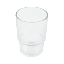 VASO CEPILLERO DE VIDRIO TRANSPARENTE FLOWELL