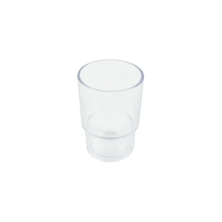 VASO CEPILLERO DE VIDRIO TRANSPARENTE FLOWELL