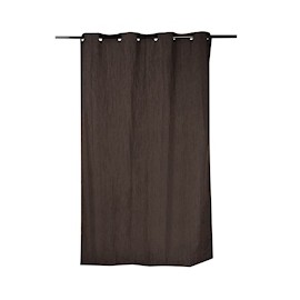 CORTINA DE JACQUARD CON ARILLOS POLIÉSTER CAFÉ 210 X 140 CM