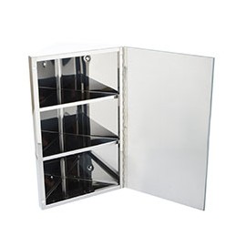 BOTIQUÍN ESQUINERO DE 30 X 50 CM PLATA