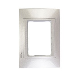 PLACA DE 3 MÓDULOS PLATA 11.5 X 8 CM