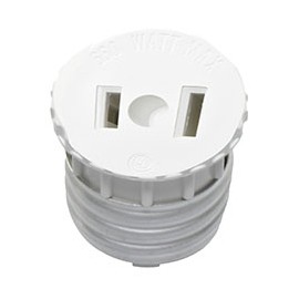 ADAPTADOR PORTALÁMPARA A CONTACTO BLANCO LEVITON