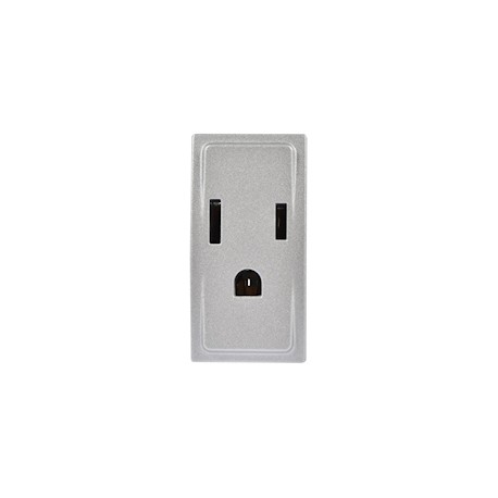 CONTACTO SENCILLO 2P+T COLOR ALUMINIO LINEA ÚNICA