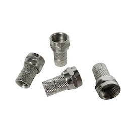CONECTORES PARA CABLE COAXIAL PLATA 4 PIEZAS