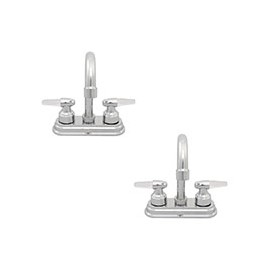 JUEGO DE DOS LLAVES MEZCLADORAS CON GRIFO PARA LAVABO CROMO MANCHESTER