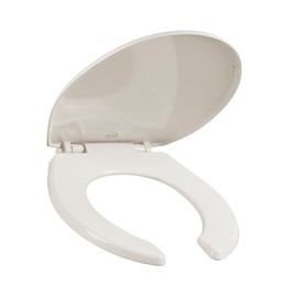 ASIENTO PARA BAÑO PLÁSTICO REDONDO HUESO FRENTE ABIERTO BEMIS