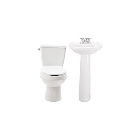 PAQUETE SANITARIO URBAN 2 PIEZAS ALARGADO 3.9 L BLANCO INCLUYE TAZA, TANQUE, LAVABO Y PEDESTAL