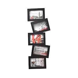 PORTARRETRATOS 5 FOTOS NEGRO