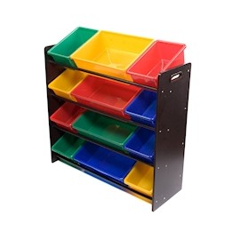 ORGANIZADOR CON 12 RECIPIENTES DE PLÁSTICO DE 80 X 86 CM VARIOS COLORES