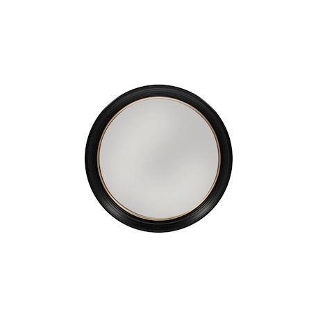 ESPEJO REDONDO GRANDE NEGRO CON DORADO 60 CM