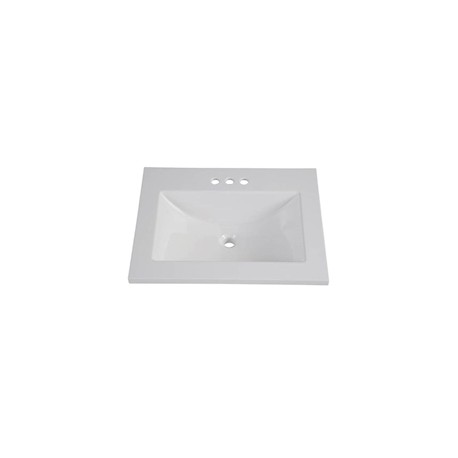 LAVABO ALPINE EMPOTRABLE DE MÁRMOL RECTANGULAR BLANCO 17.15 X 61.6 X 47.63 CM