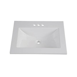 LAVABO ALPINE EMPOTRABLE DE MÁRMOL RECTANGULAR BLANCO 17.15 X 61.6 X 47.63 CM