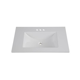 LAVABO ALPINE EMPOTRABLE MÁRMOL RECTANGULAR BLANCO 76.84 CM