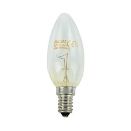 FOCO VELA ESTÁNDAR B35 40 WATTS TRANSPARENTE