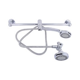 KIT DE REGADERA DE PARED PLATA CON MASAJE COMBINADO GLACIER BAY 3 PIEZAS