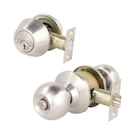 COMBO - POMO/CERROJO DOBLE ACERO INOXIDABLE