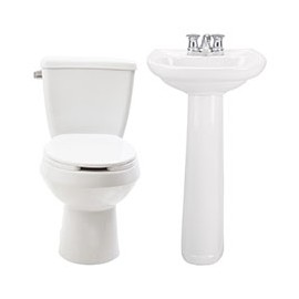 PAQUETE SANITARIO URBAN 2 PIEZAS ALARGADO 3.9 L BLANCO INCLUYE TAZA, TANQUE, LAVABO Y PEDESTAL