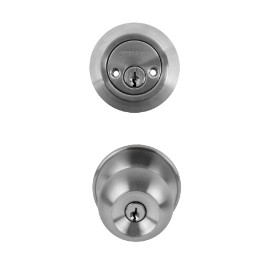 COMBO BOLA POMO/CERROJO DOBLE ACERO INOXIDABLE