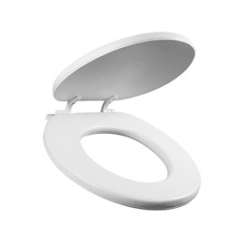 ASIENTO PARA BAÑO ACOLCHADO REDONDO BLANCO FRENTE CERRADO BEMIS
