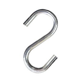 GANCHO "S" DE METAL PLATA