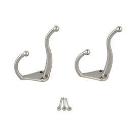 PERCHERO PARA SOMBREROS Y ABRIGOS 5.6 CM PLATA 2 PIEZAS