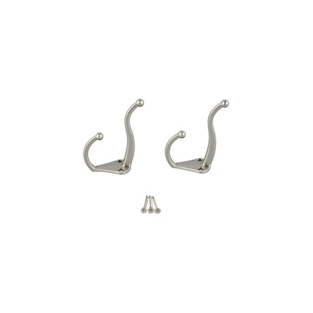 PERCHERO PARA SOMBREROS Y ABRIGOS 5.6 CM PLATA 2 PIEZAS