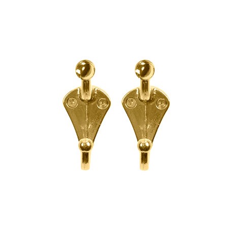 PERCHERO DE 6.8 X 5.5 X 2.6 CM DORADO 2 PIEZAS