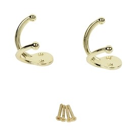 PERCHERO DOBLE DE 3 X 6.5 CM DORADO 2 PIEZAS