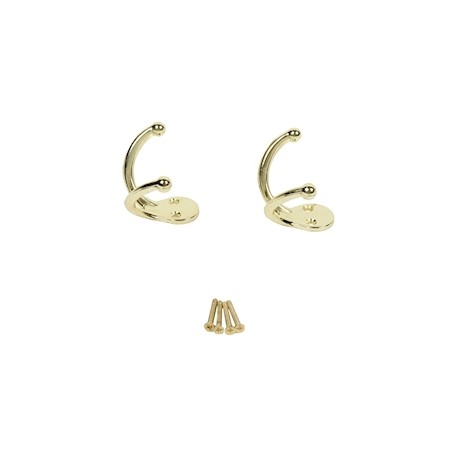 PERCHERO DOBLE DE 3 X 6.5 CM DORADO 2 PIEZAS