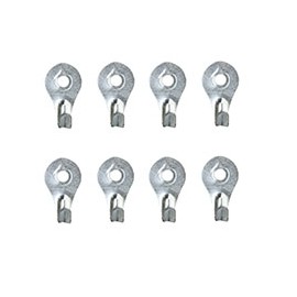 GANCHOS DE USO MÚLTIPLE DE 2.7 X 1.6 CM PLATA 8 PIEZAS