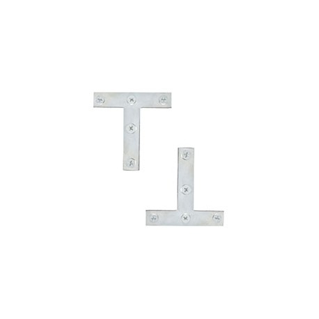 PLACA DE UNIÓN "T" 7.6 X 7.6 CM PLATA 2 PIEZAS