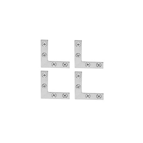 REFUERZO DE UNIÓN "L" 3.8 X 3.8 CM PLATA 4 PIEZAS